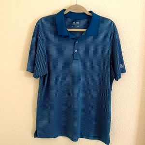 Adidas Blue Stripe Polo